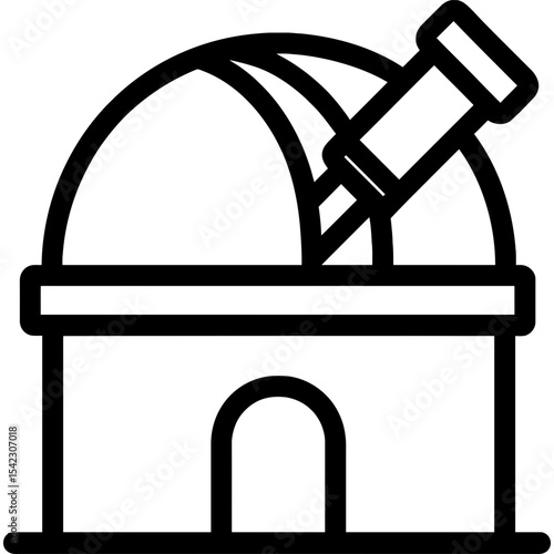 Telescope observatory outline icon vector