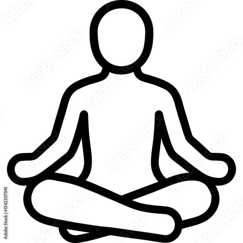 Vector icon of person meditating in lotus position