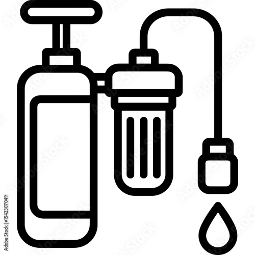 Water purification system outline icon vector