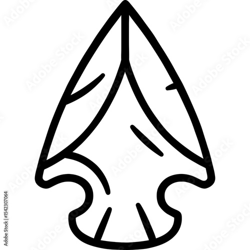 Minimalist arrowhead outline icon