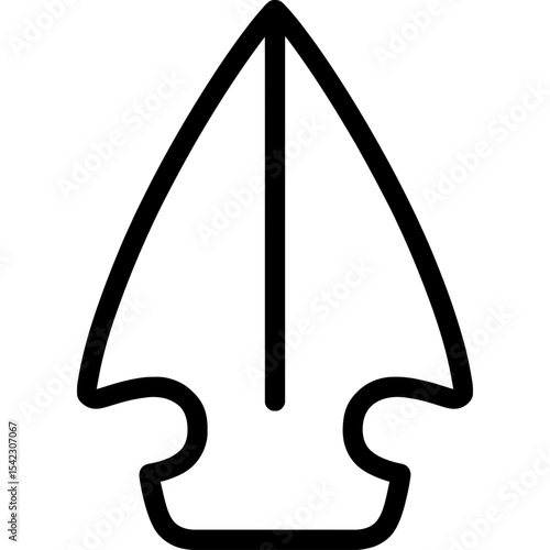 Minimalist arrowhead outline icon