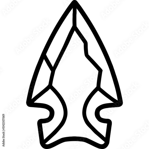 Archaeological arrowhead clean icon
