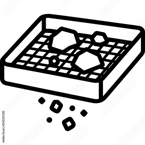 Sifting screen outline icon