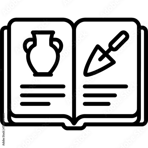 Minimalist archaeological notebook icon