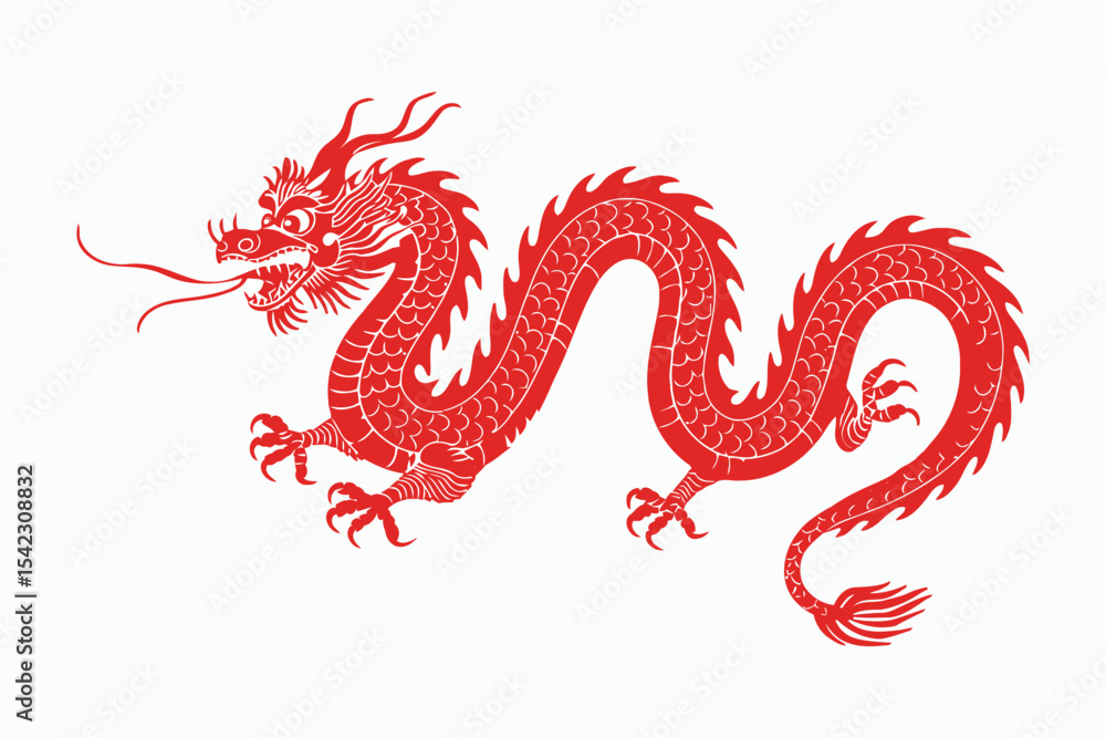 Fototapeta premium red chinese dragon