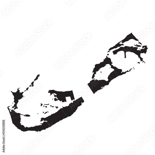 Detailed Vector Map of Bermuda with Islands, Roads, and Coastlines