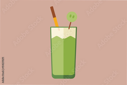 green cocktail with straw