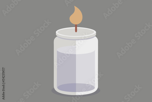 burning candle on a white background