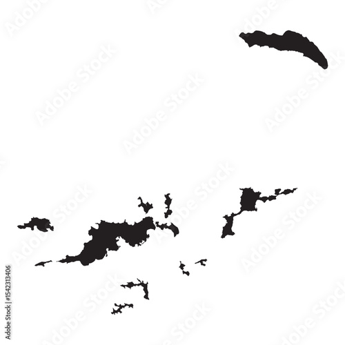 Detailed Vector Map of British Virgin Islands with Islands and Coastlines