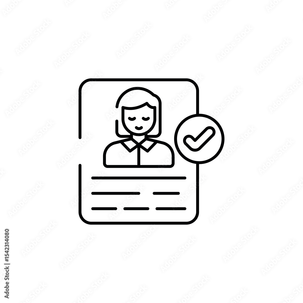 Candidate Biodata icon design with white background stock illustration Candidate Biodata icon design with white background stock illustration
