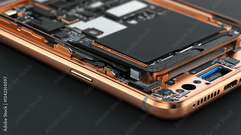 Close-up of Smartphone Precision Internal Structure Close-up of Smartphone Precision Internal Structure