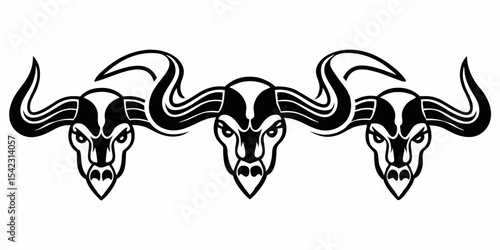cow head silhouette vector