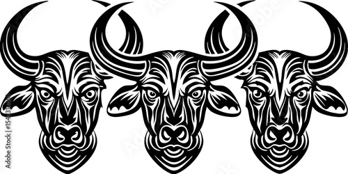 cow head silhouette vector
