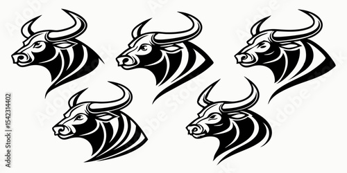 cow head silhouette vector