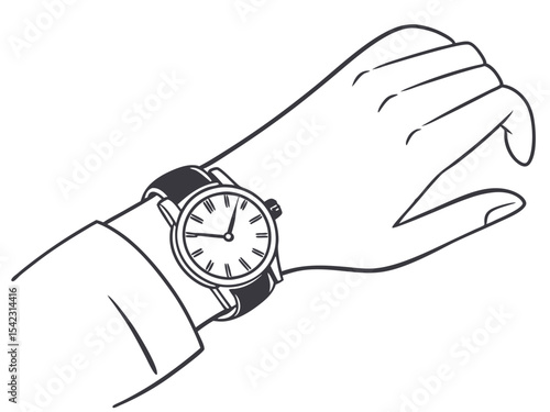 Closeup of Hand Wearing Stylish Wristwatch