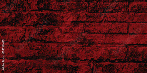 Durable and resilient urban brick wall with a rugged red tint, symbolizing fortitude and artistic expression with deep shadows.
