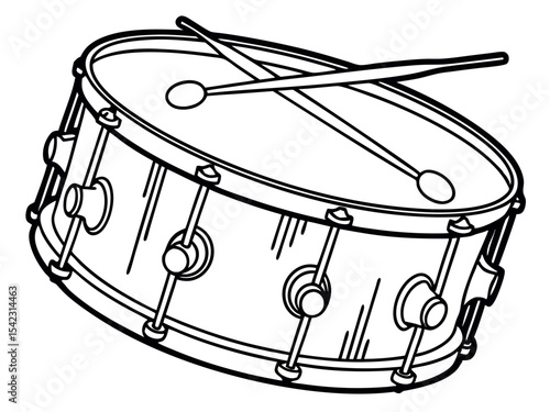 Drum Illustration on White Background for Music Theme