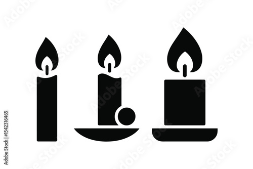 Vector candle icon set collection

