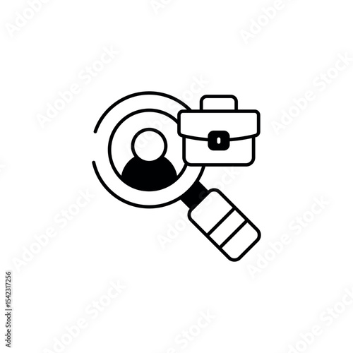 Recruiter Agency icon design with white background stock illustration
