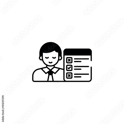 Recruiter Male icon design with white background stock illustration