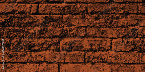 Durable and resilient urban brick wall with a rugged reddish tint, symbolizing fortitude and artistic expression with a dark fade.
