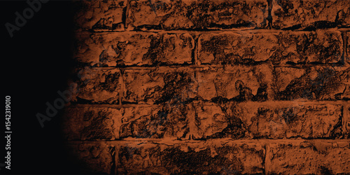 Seamlessly repeatable pattern of a deep reddish-brown stone wall, ideal for digital art, website backgrounds, or overlays with a vignette.
