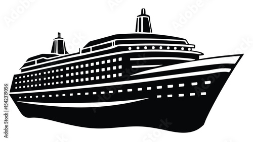 Cruise ship isolated on white background
