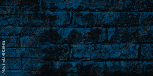 Durable and resilient urban brick wall with a rugged blue tint, symbolizing fortitude and artistic expression.
