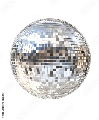 silver disco ball on a transparent background.PNG
