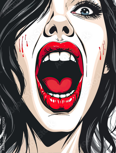 an image of a woman with blood on her face