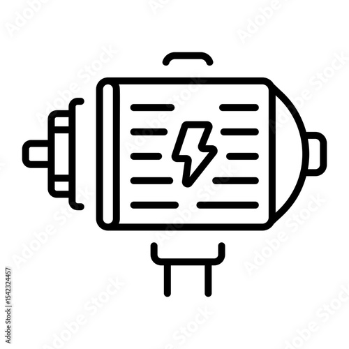 A linear style icon representing electric motor