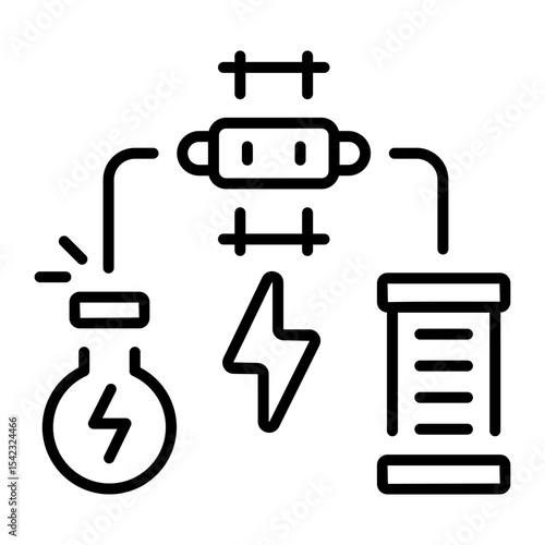 A line style icon showing electric potential