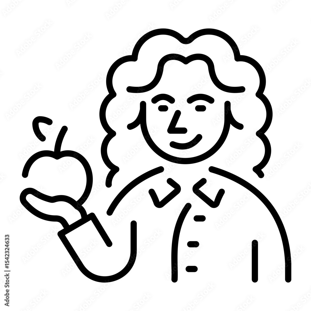 Fototapeta premium A linear style icon representing newton 