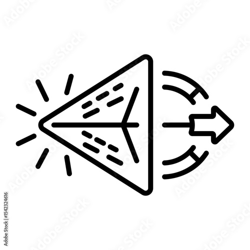 A line style icon showing light reflection  
