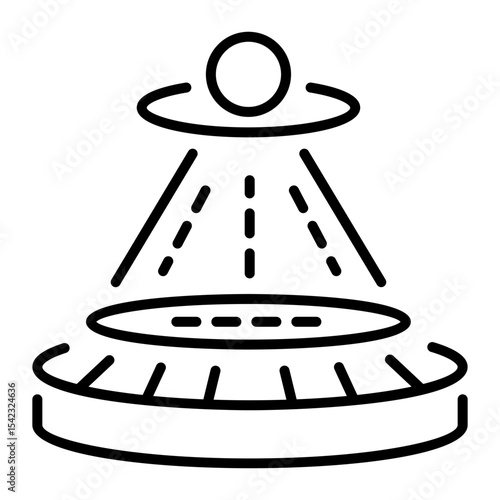 A linear style icon representing teleportation  