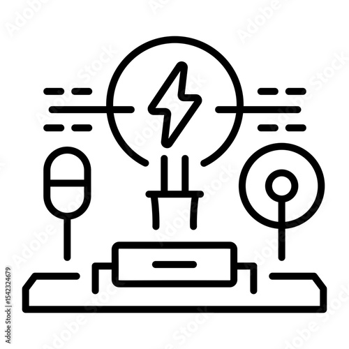 A line style icon showing graaff generator  