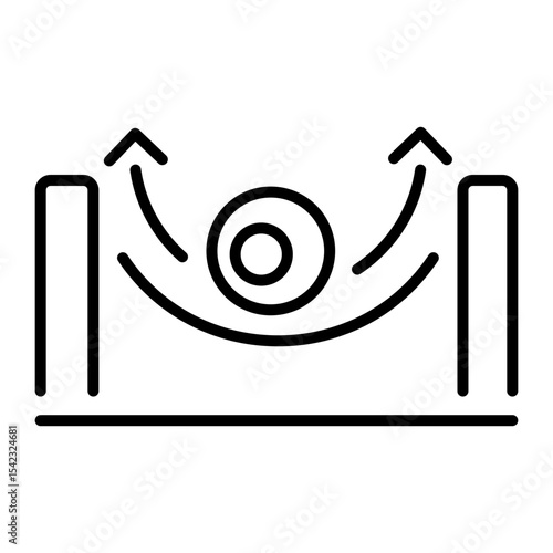 A linear style icon representing friction motion  