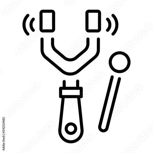 A line style icon showing tuning fork  