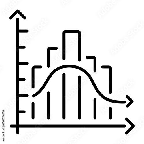 A linear style icon representing histogram  