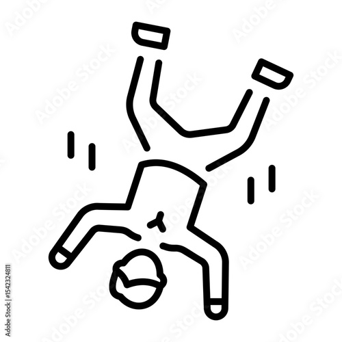 A line style icon showing free fall  