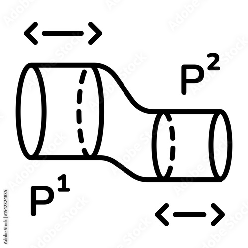 A linear style icon representing bernoulli equation 