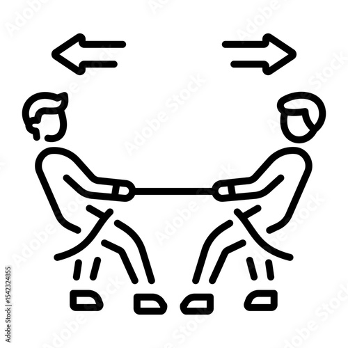 A line style icon showing balanced forces  