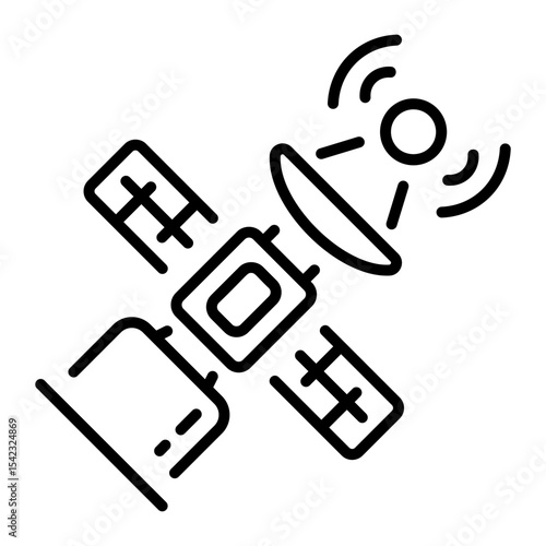 A line style icon showing satellite 