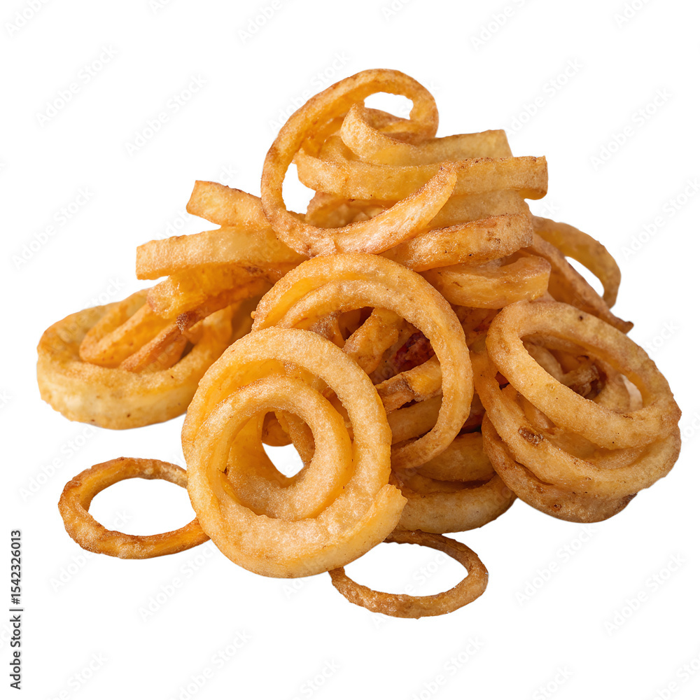 Fototapeta premium Curly Fries Snack Isolated on Transparent Background