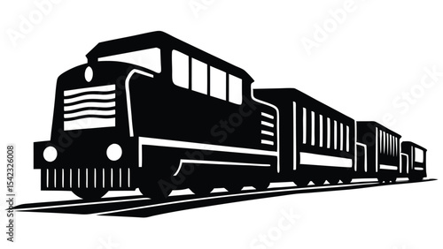 A diesel train illustration isolated on white background