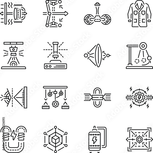 Pack of Physics Experiment Linear Style Icons 

