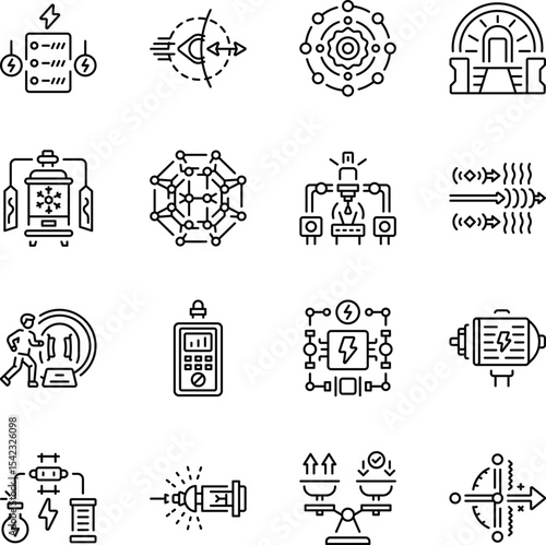 Collection of Physics Line Style Icons 

