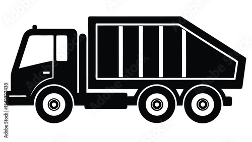 Garbage truck isolated on white background