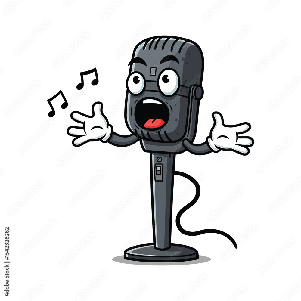 Cartoon Microphone Clipart Singing with Music Notes Cartoon Microphone Clipart Singing with Music Notes