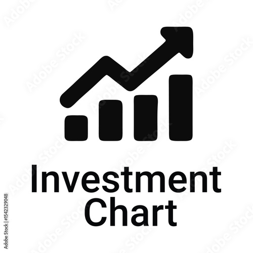 investment chart icon – flat vector symbol for finance and capital growth